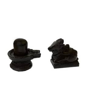 Marble Handcrafted Black Shivling & Nandi Idol Statue Showpieces-image-30