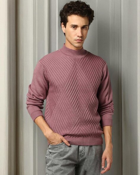 Men Ribbed Regular Fit Pullover