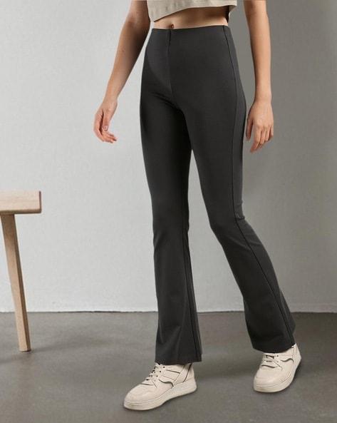 Women Flared Flat-Front Trousers