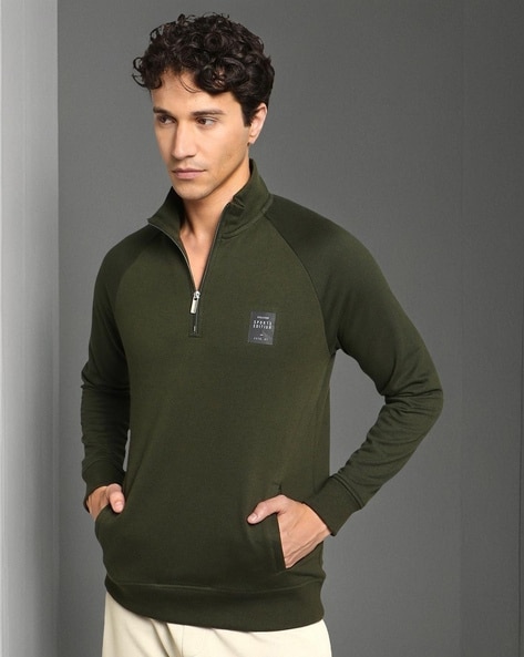 Men Regular Fit Zip-Front Sweatshirt