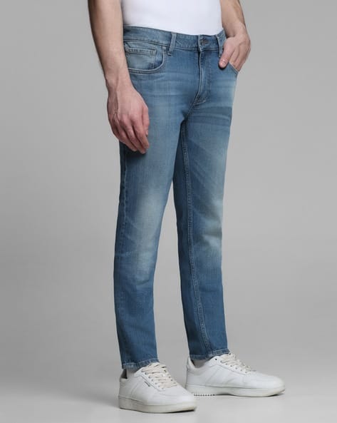 Jack & Jones Men Mid-Wash Skinny Fit Jeans
