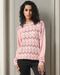 Women Chevron-Knit Regular Fit Round-Neck Pullover