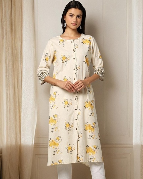 Women Floral Print Straight Kurta