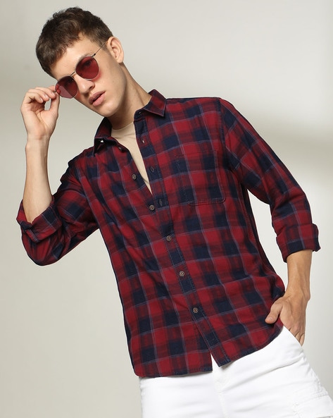 Men Checked Regular Fit Shirt