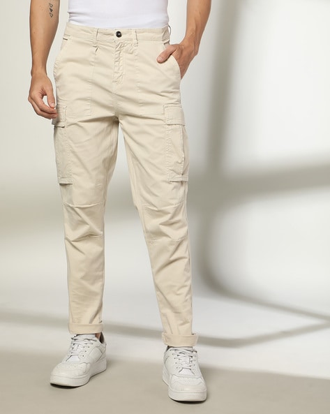 Men Flat-Front Relaxed Fit Cargo Pants