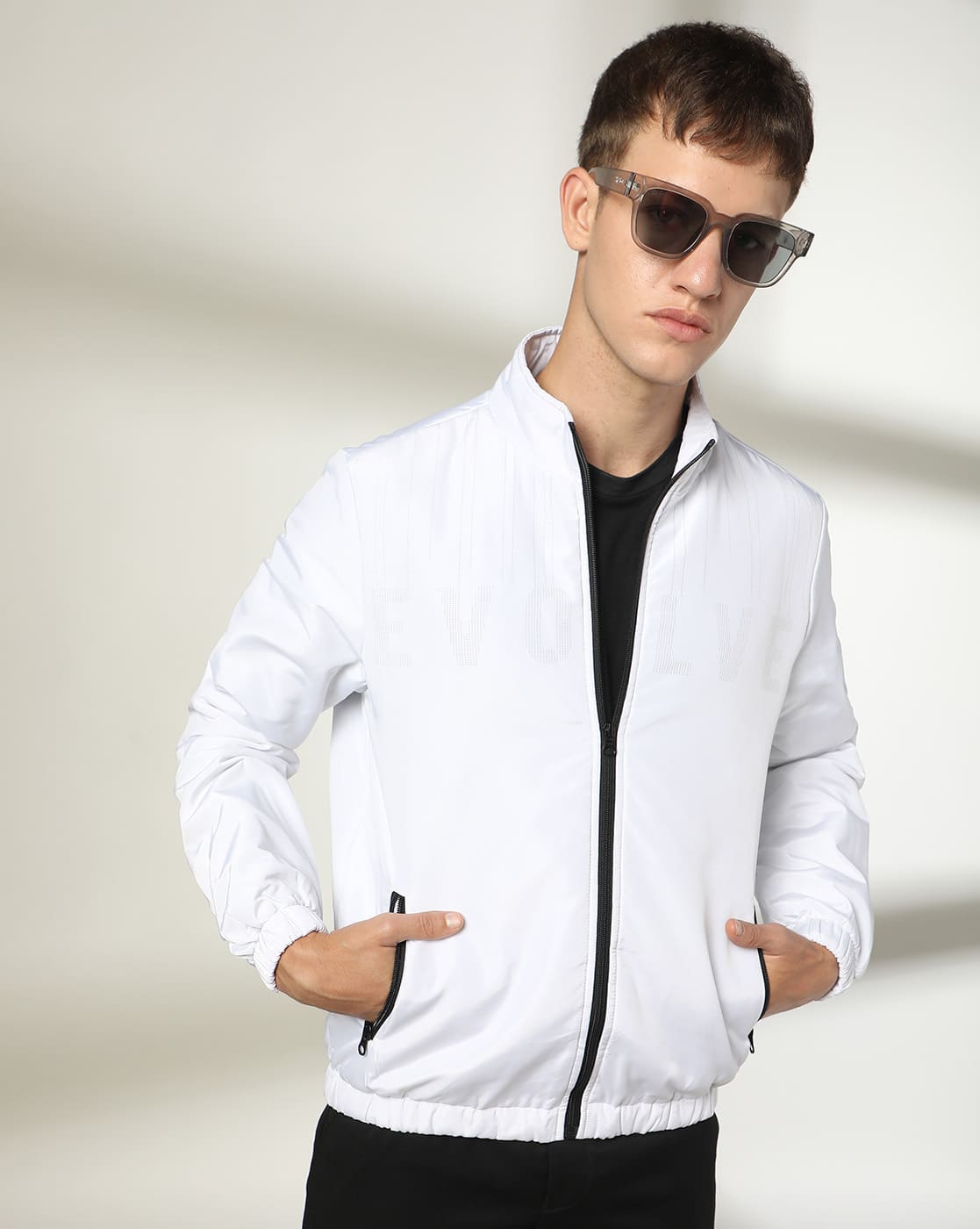 Men Printed Slim Fit Jacket