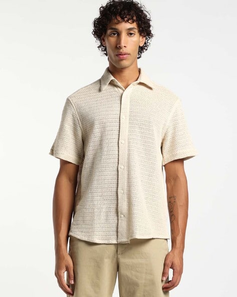 Buy Ecru Shirts for Men by Altheory by AZORTE Online | Ajio.com