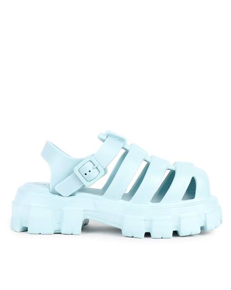 Buy Blue Heeled Sandals for Women by CASSIEY Online