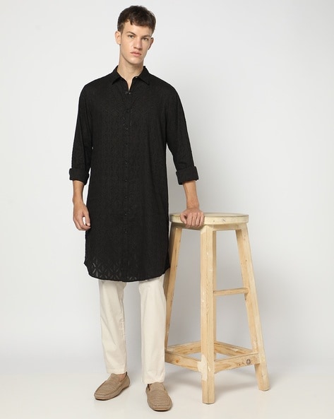 Men Patterned Relaxed Fit Shirt Kurta