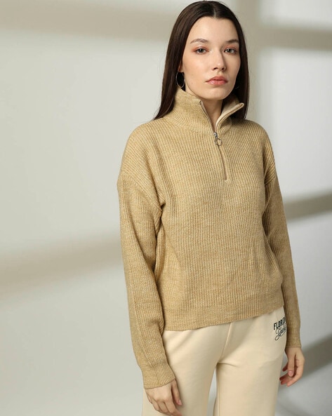 Sweater with neck zipper online