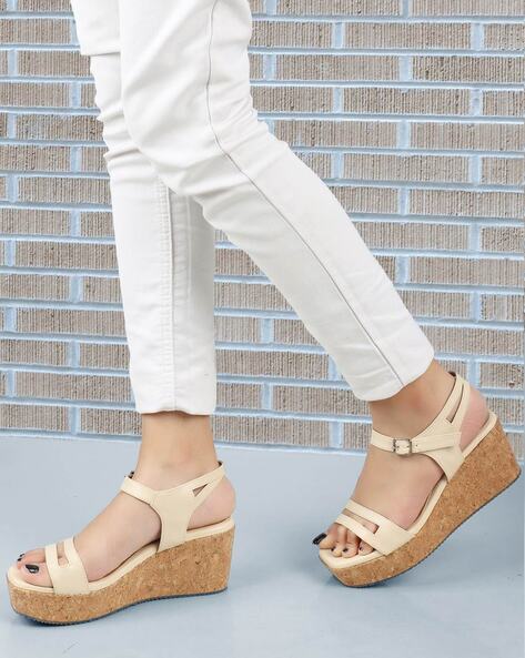 Women Open Toe Wedge Heeled Sandals