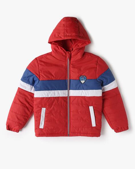 Boys Colourblock Zip-Through Hooded Jacket