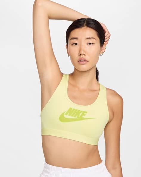 nike women's swoosh logo printed sports bra