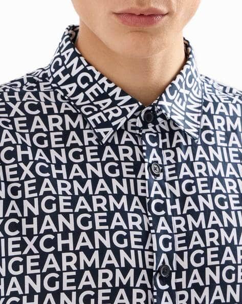 Buy ARMANI EXCHANGE Men All-Over Brand Print Regular Fit Shirt