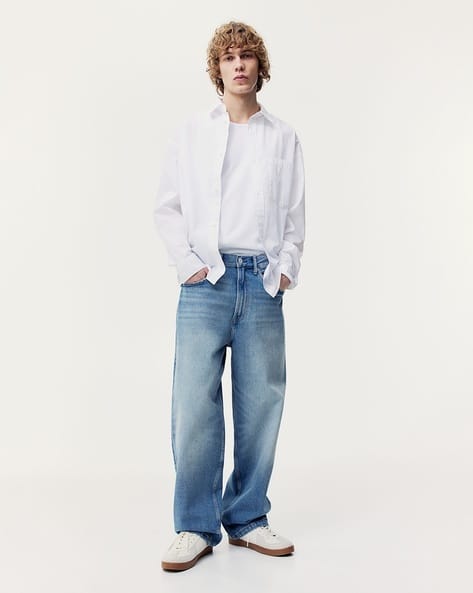 Men Washed Baggy Jeans