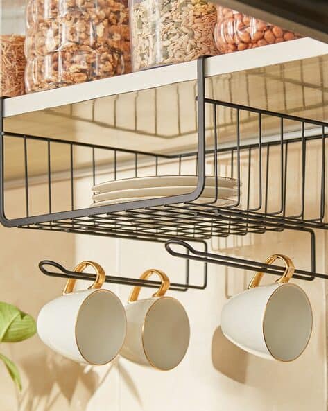 Chef Special Mattle Carbon Steel Kitchen Organiser with Mug Holder