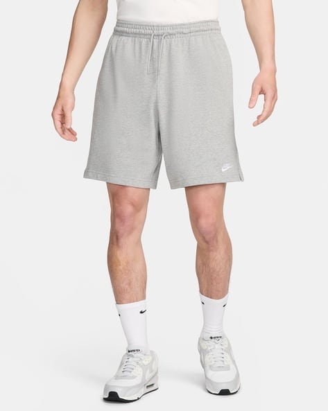 Ajio Nike Grey Men Shorts Men Heathered Regular Fit Knit Shorts