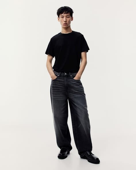 Men Mid-Washed Baggy Jeans