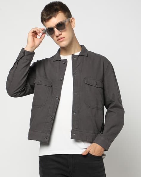 Men Boxy Fit Shacket