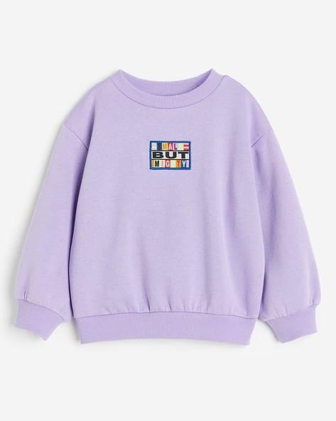 Crew Neck Sweat Violet H&m Loose Fit Sweatshirt Dark Aubergine