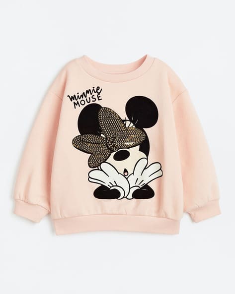 Girls Minnie Mouse Print Regular Fit Sweatshirt