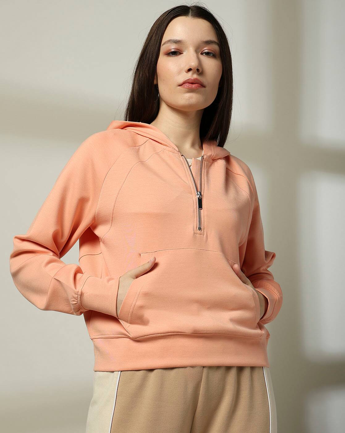 Buy Peach Sweatshirt & Hoodies for Women by Teamspirit Online