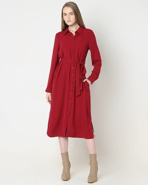 Vero Moda Women Shirt Dress with Belt