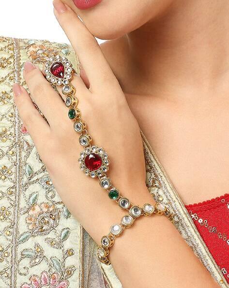 Oomph Women Gold-Tone Stone-Studded Bracelet