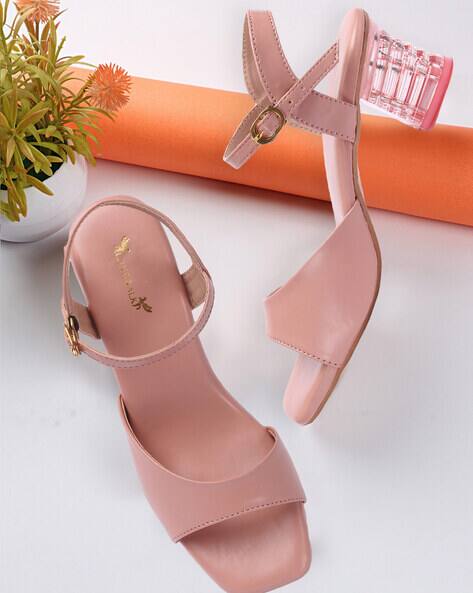 CREATTOES Women Chunky Heeled Sandals with Ankle-Strap