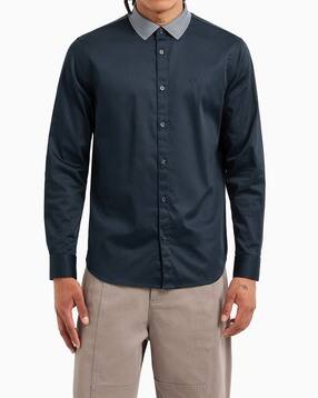 armani exchange Men Retro Sport Regular Fit Cotton Shirt-picture-10