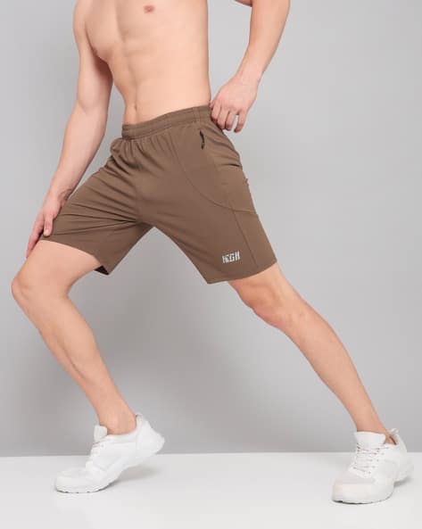 Men Slim Fit Shorts with Elasticated Waist - Main Image