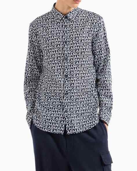 Men All-Over Brand Print Regular Fit Shirt