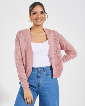 styli Women Regular Fit Cardigan with Button Closure-picture-11