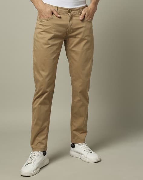 SPYKAR Men Comfort Fit Flat-Front Trousers