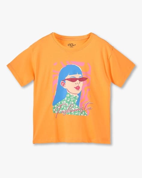 Buy Orange Tshirts for Girls by RIO GIRL FOR TRENDS SELECT Online