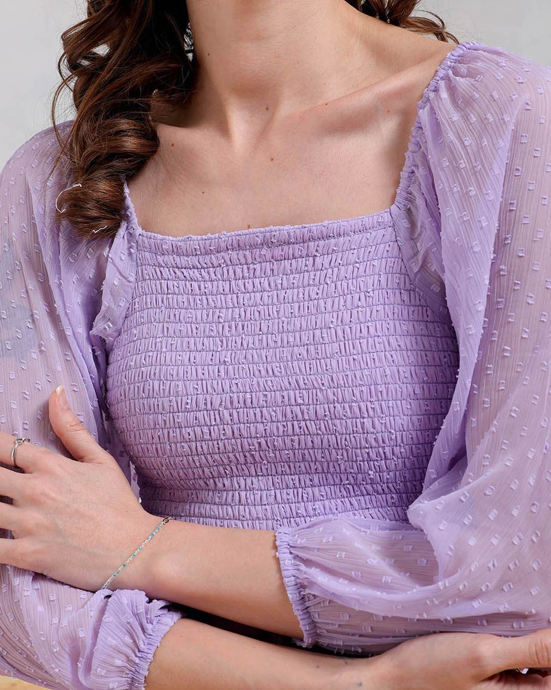 Women Puff Sleeves Square Neck Fit & Flare Dress