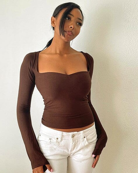 Buy Brown Tops for Women by Lulu & Sky Online | Ajio.com