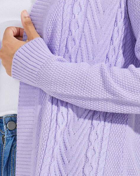 Buy Lavender Sweaters Cardigans for Women by Styli Online