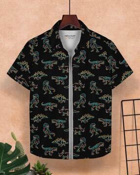 hellcat Boys Graphic Regular Fit Shirt with Spread Collar-picture-23