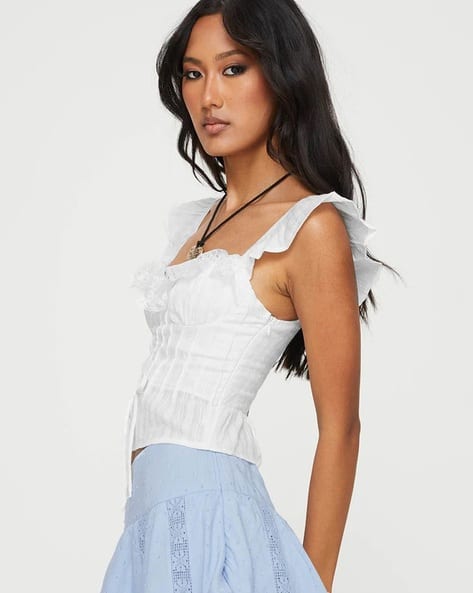 Buy Lulu & Sky Women Lace Slim Fit Top Online | Ajio.com