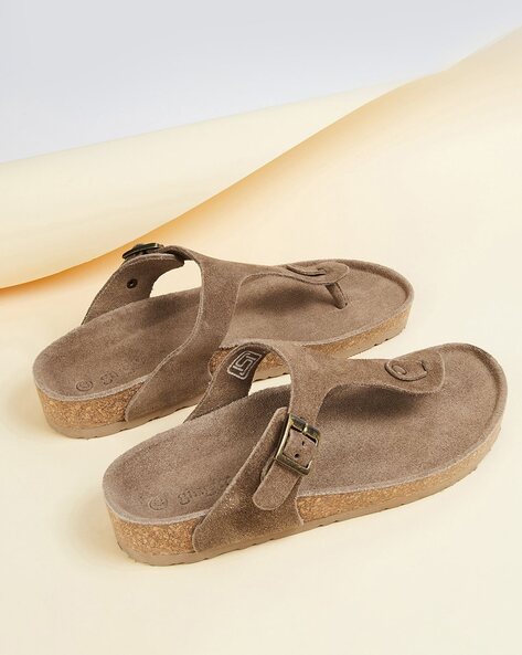 Buy Brown Flat Sandals for Women by Ginger by lifestyle Online Ajio