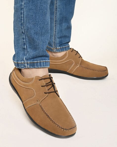 Men Nubuck Leather Lace-Up Shoes
