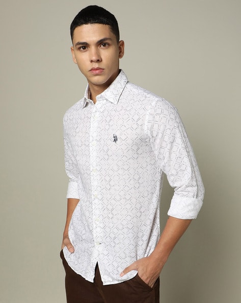 U.S. Polo Assn. Men Printed Tailored Fit Shirt