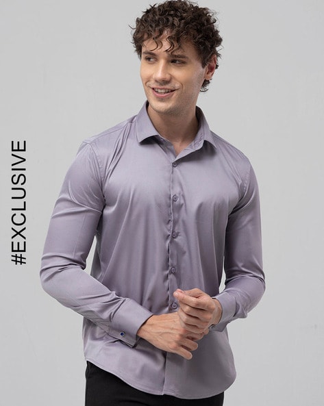 Slim Fit Shirt with Curved Hem