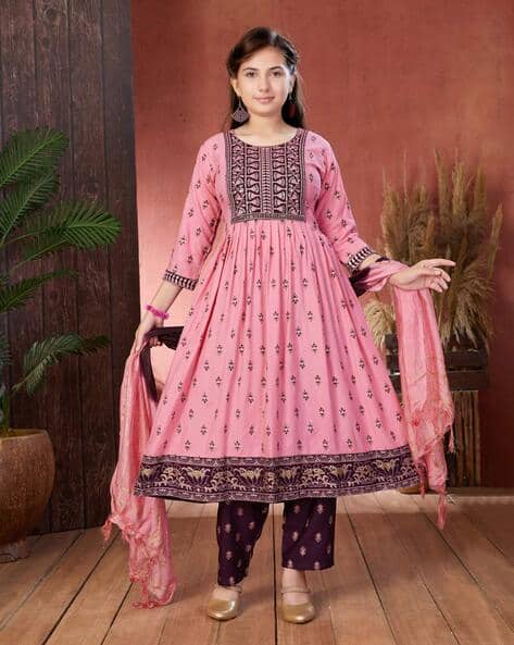 Buy Pink Kurtas Kurtis for Girls by AARIKA GIRLS ETHNIC Online