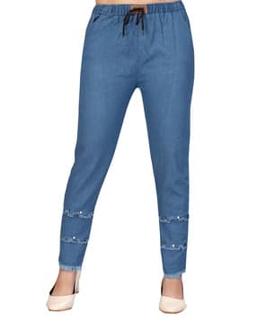 aarika girls ethnic Lightly-Distressed Slim Fit Jeggings-picture-30