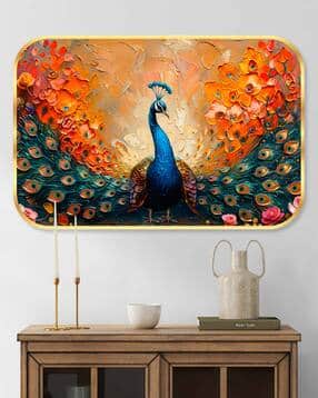 Peacock Print Wall Art Painting