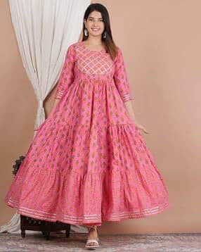 Women Floral Print Anarkali Kurta-image-48