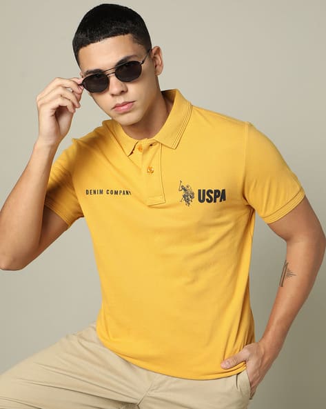 Men Logo Print Slim Fit Polo T-Shirt