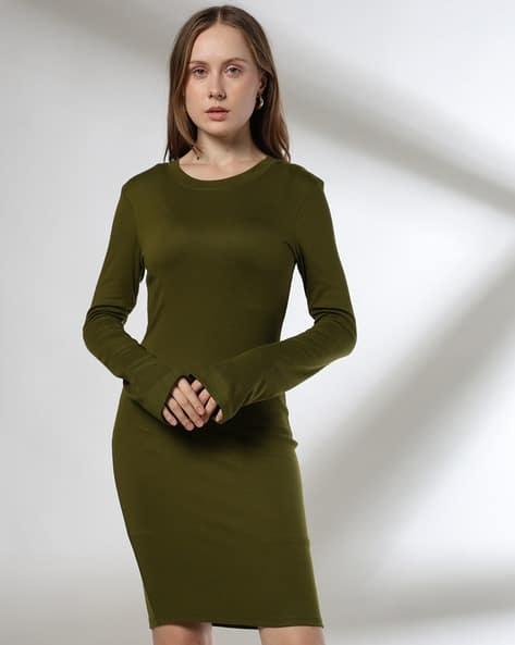 Buy Olive Green Dresses for Women by Teamspirit Online | Ajio.com